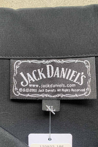 90'S S/S JACK DANIEL'S DESIGN POLY SHIRT / BLACK [SIZE: XL USED]