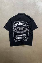 画像をギャラリービューアに読み込む, 90&#39;S S/S JACK DANIEL&#39;S DESIGN POLY SHIRT / BLACK [SIZE: XL USED]
