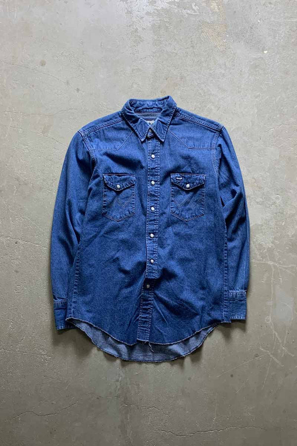 MADE IN USA 70'S L/S WESTERN DENIM SHIRT / INDIGO [SIZE: M USED]