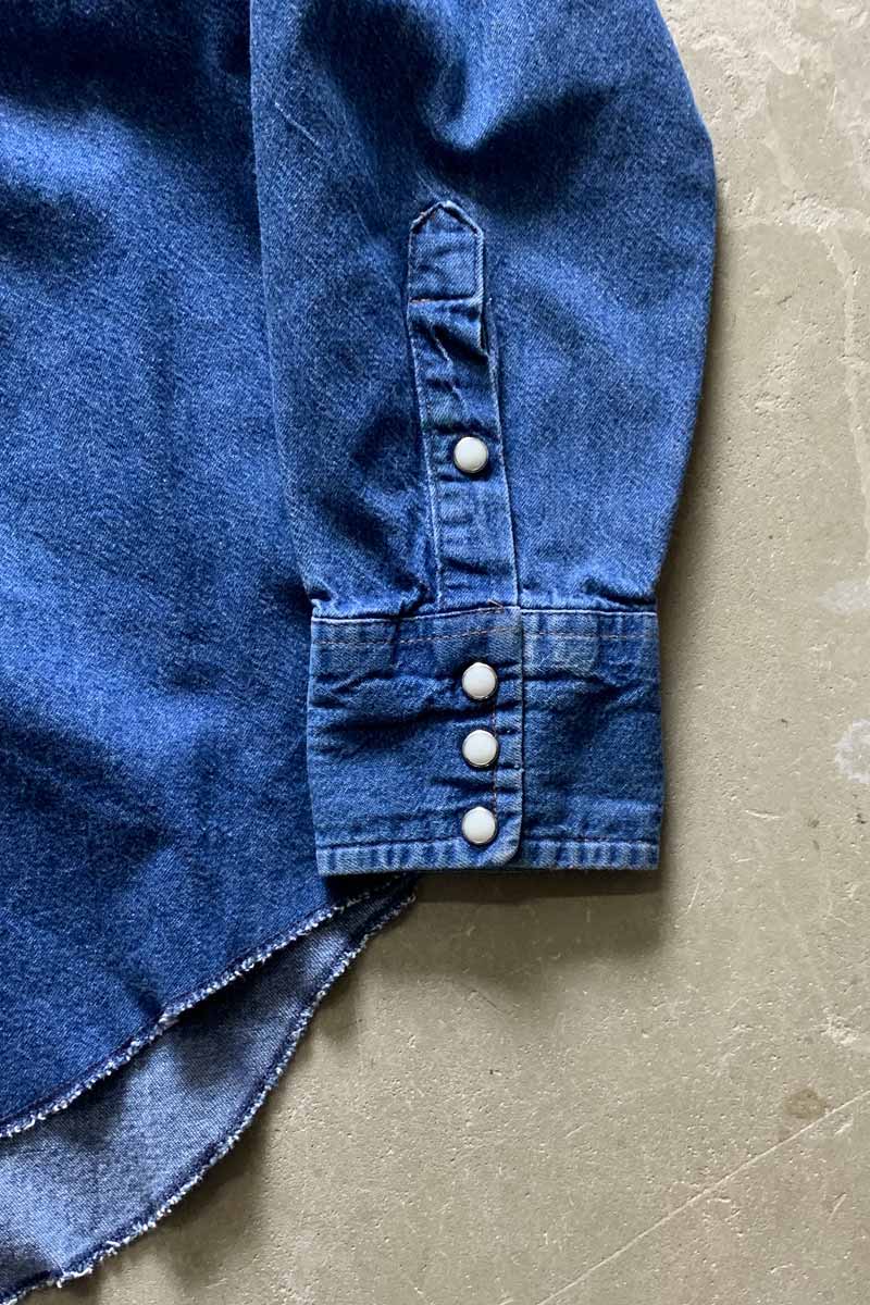 MADE IN USA 70'S L/S WESTERN DENIM SHIRT / INDIGO [SIZE: M USED]