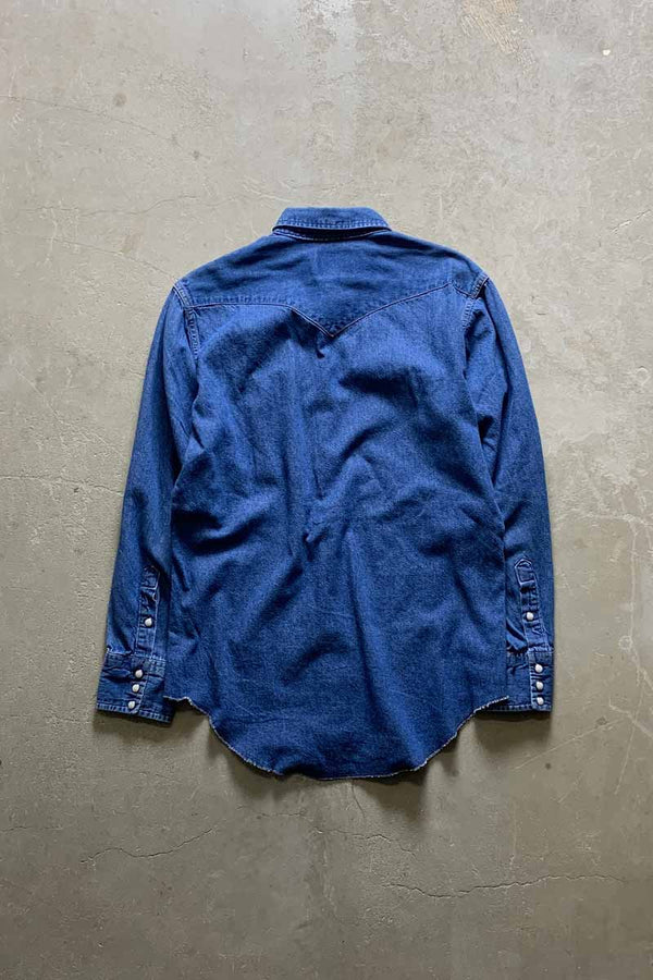 MADE IN USA 70'S L/S WESTERN DENIM SHIRT / INDIGO [SIZE: M USED]