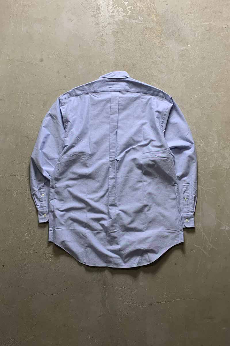 90'S L/S B.D COTTON OXFORD YARMOUTH SHIRT / LIGHT INDIGO [SIZE: L DEADSTOCK/NOS]