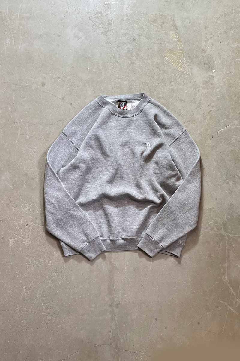 90'S ONE POINT SWEAT SHIRT / GREY [SIZE:L equivalent USED]