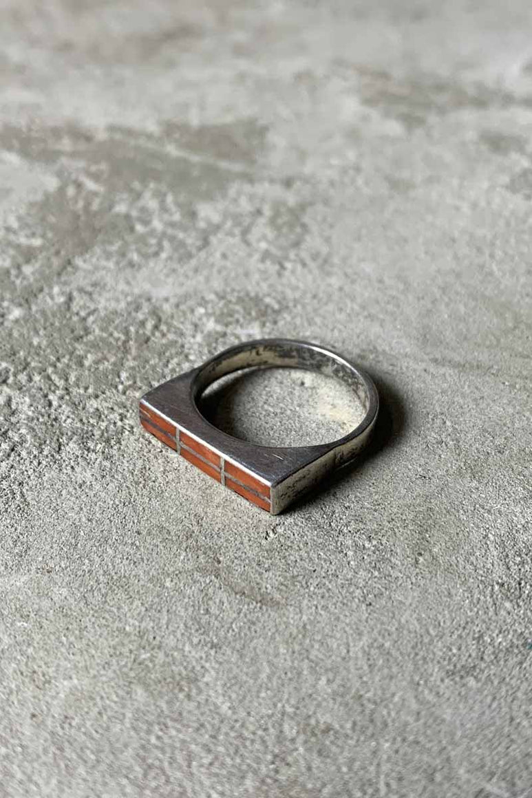 925 SILVER RING W / STONE [SIZE: 12号相当 USED]