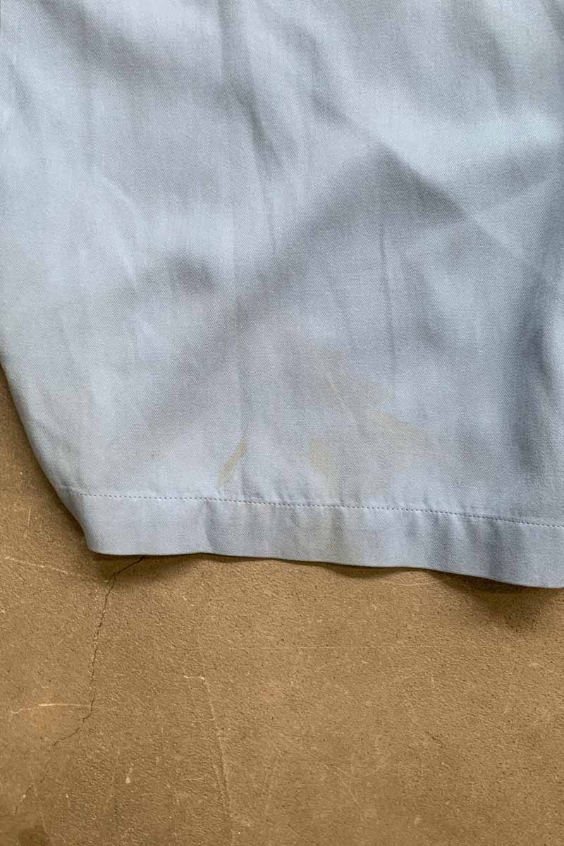 S/S TWO TONE LINE OPEN COLLAR SHIRT / BLUE / BLACK [SIZE: L USED]