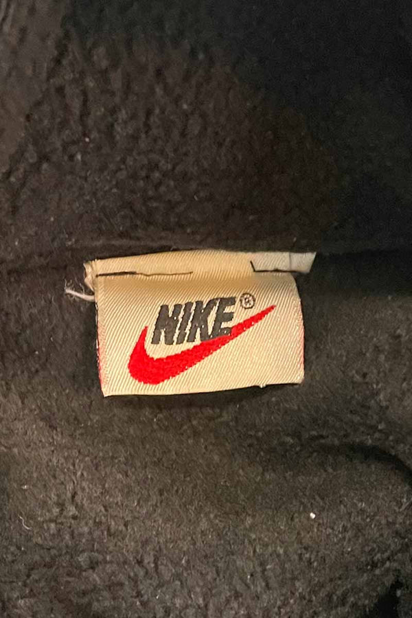 90s NYLON HOODIE JACKET W/FLEECE / BLACK [SIZE: L equivalent USED]