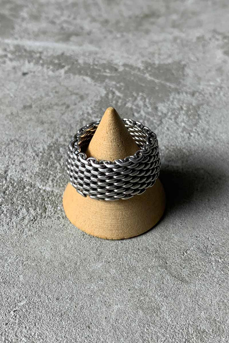 925 SILVER MESH RING [SIZE: 17号相当 USED]