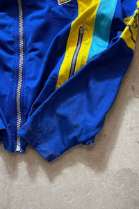 Y2K EARLY 00'S TRACK ZIP HOODIE / BLUE/YELLOW [SIZE: L USED]