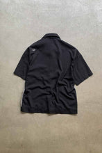 画像をギャラリービューアに読み込む, MADE IN USA 90&#39;S S/S OPEN COLLAR TWO TONE SHIRT / BLACK [SIZE: L USED]
