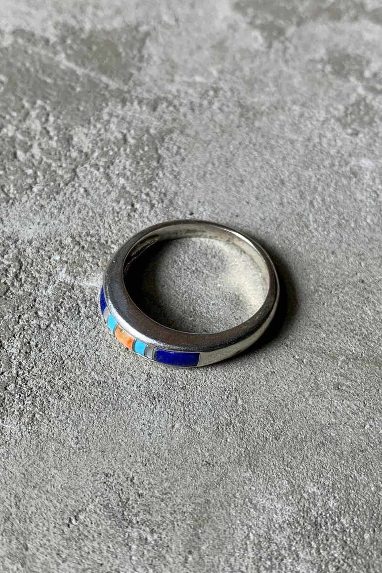 925 SILVER RING W / STONES [SIZE: 18.5号相当 USED]