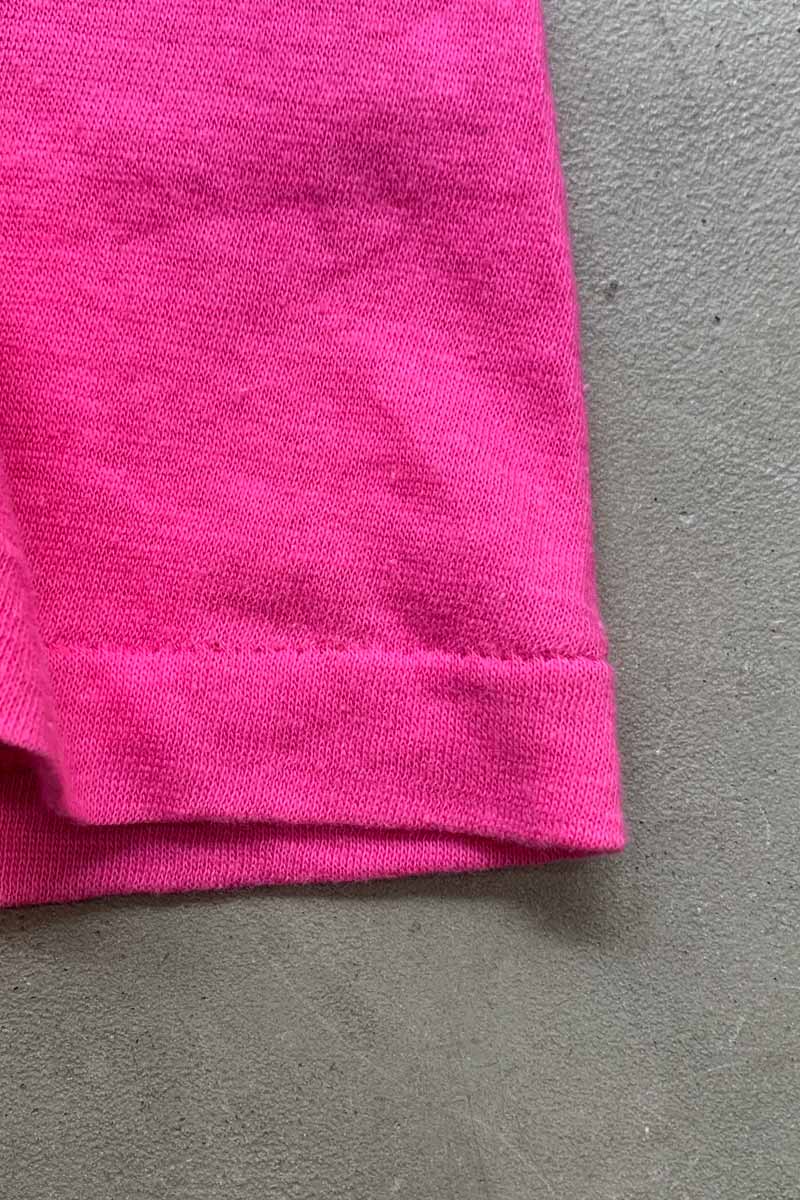 MADE IN PAKISTAN 90'S FUCK PRINT MESSAGE T-SHIRT / PINK [SIZE: M USED]