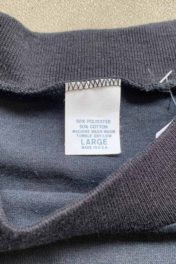 MADE IN USA 90'S S/S I'D RATHER BE FISHING PRINT MESSAGE T-SHIRT / BLACK [SIZE: L DEADSTOCK/NOS]