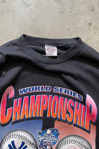 MADE IN USA 00'S L/S WORLD SERIES PRINT T-SHIRT / BLACK [SIZE: 2XL USED]