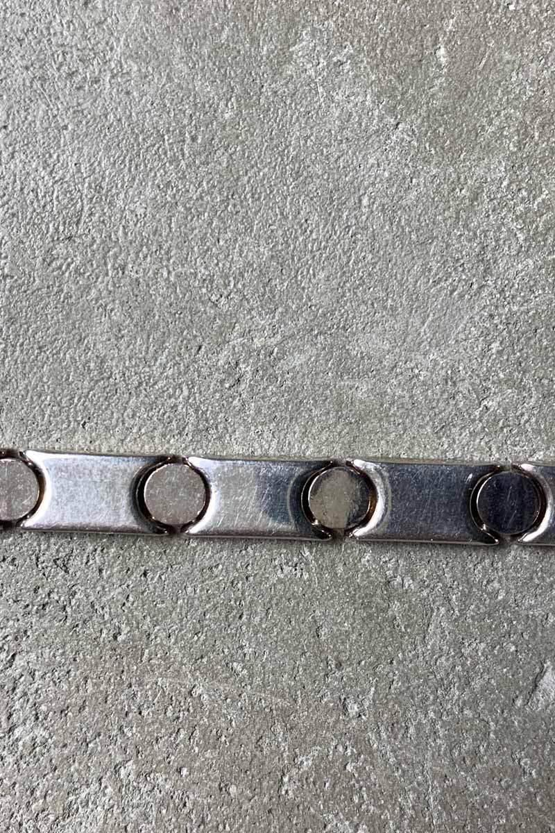 MADE IN ITALY 925 SILVER BRACELET W / BRASS [SIZE: ONE SIZE USED]