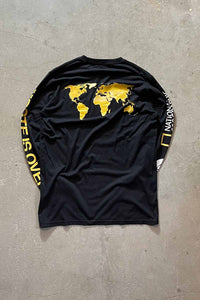 L/S NATIONAL GEOGRAPHIC SLEEVE PRINT TEE SHIRT / BLACK [SIZE: M USED]