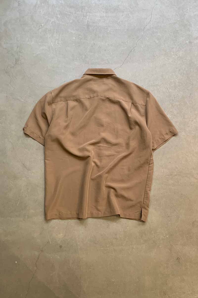 90'S S/S RAYON DESIGN SHIRT / BEIGE [SIZE: XL USED]