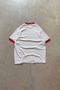 MADE IN USA 90'S TINKERTOY ADVERTISING RINGER T-SHIRT / WHITE [SIZE: L USED]