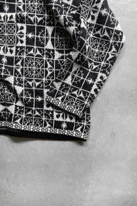 MADE IN ITALY 90'S GEOMETRIC PATTERN TURTLE NECK KNIT SWEATER / PATTERN [SIZE: L USED]