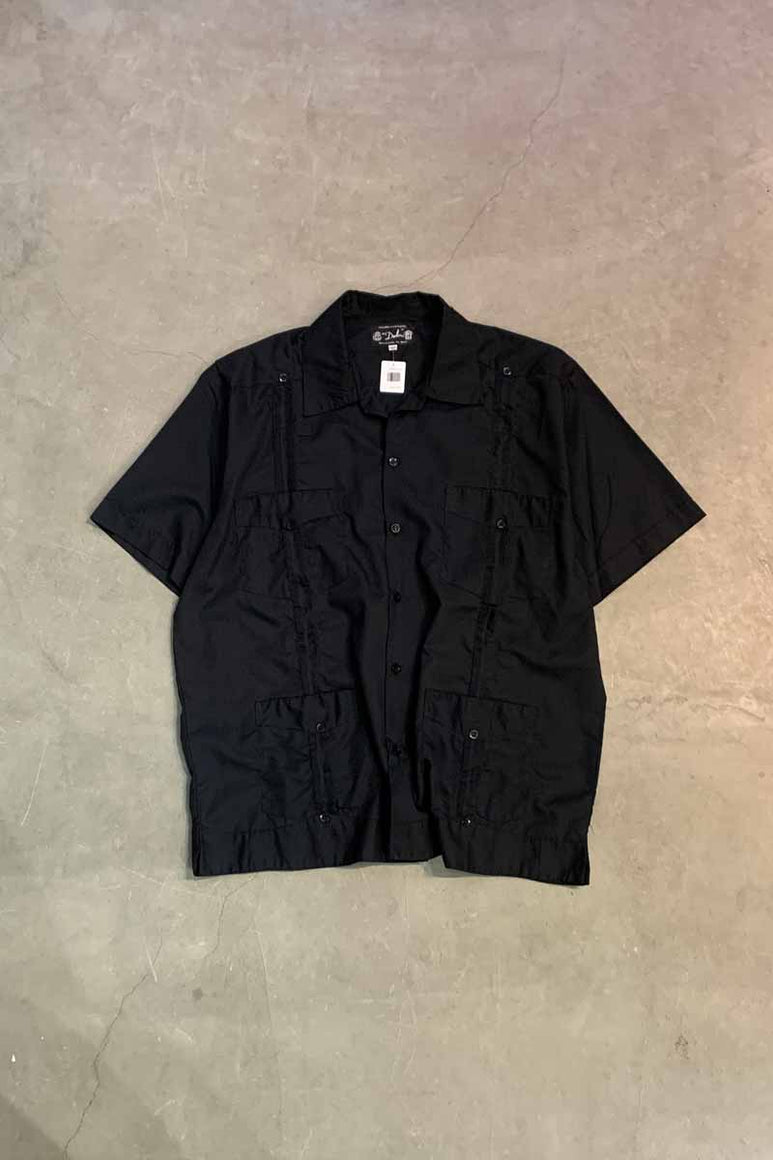 80'S S/S CUBA SHIRT / BLACK [SIZE: L USED]