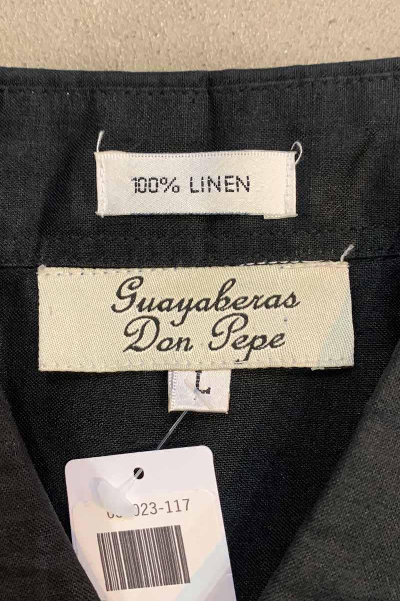 90'S S/S LINEN CUBA SHIRT / BLACK [SIZE: L USED]