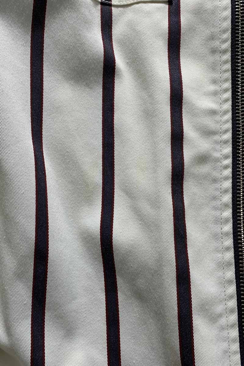STRIPE ZIP UP JACKET / WHITE [SIZE: M USED]