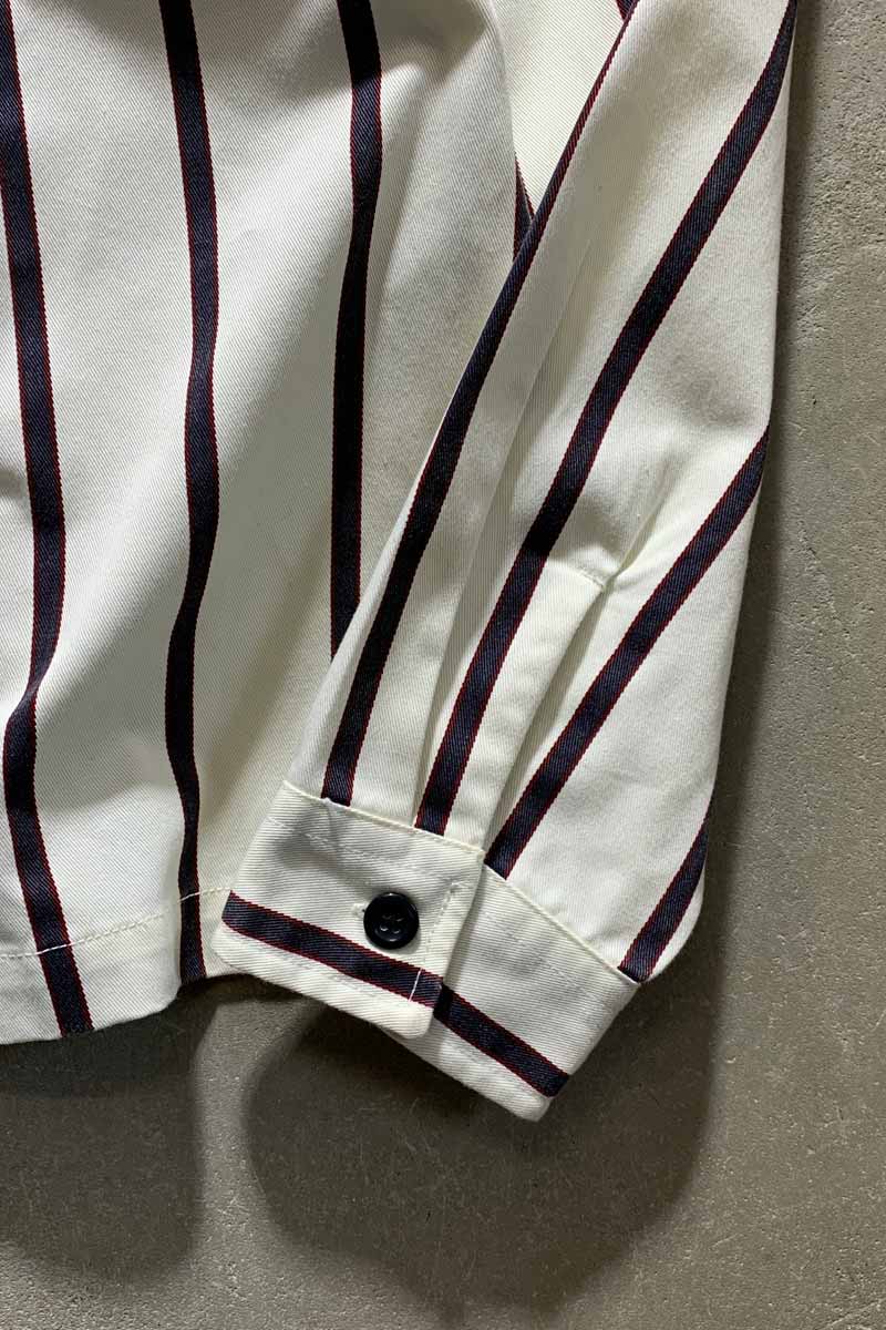 STRIPE ZIP UP JACKET / WHITE [SIZE: M USED]