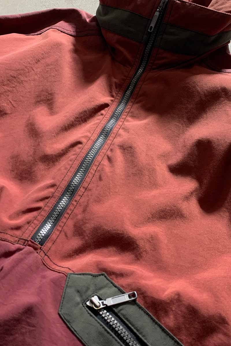 90-00s HALF-ZIP NYLON JACKET / BURGUNDY [SIZE: M USED]