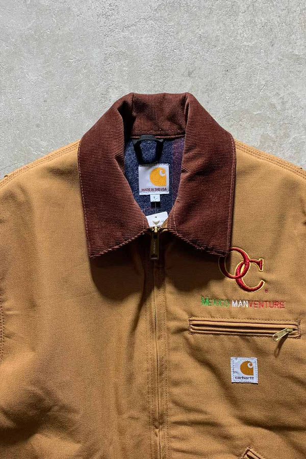 MADE IN USA 90'S DETROIT JACKET WITH BLANKET LINER / BEIGE [SIZE: L USED]