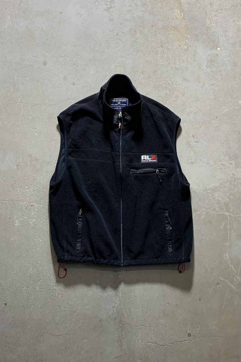 MADE IN USA 90'S FLEECE VEST / BLACK [SIZE: XL USED]
