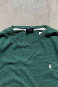 ONE POINT L/S THERMAL TEE SHIRT / GREEN [SIZE: L USED]