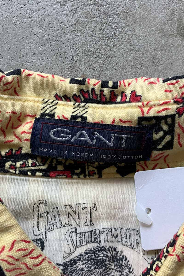 L/S CHECK DESIGN FLANNEL SHIRT / YELLOW [SIZE: L USED]