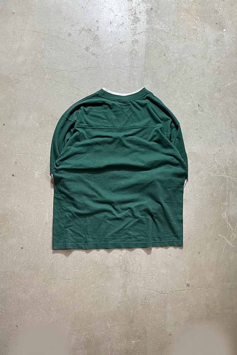 MADE IN USA DOCKING L/S NFL MIAMI HURRICANES PRINT SPORTS T-SHIRT / MULTI [SIZE: XL USED]