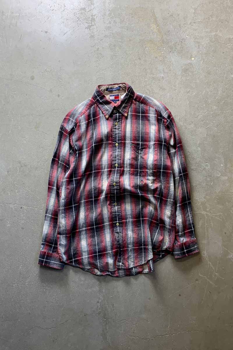 90'S L/S B.D COTTON CHECK SHIRT / MULTI [SIZE: M USED]