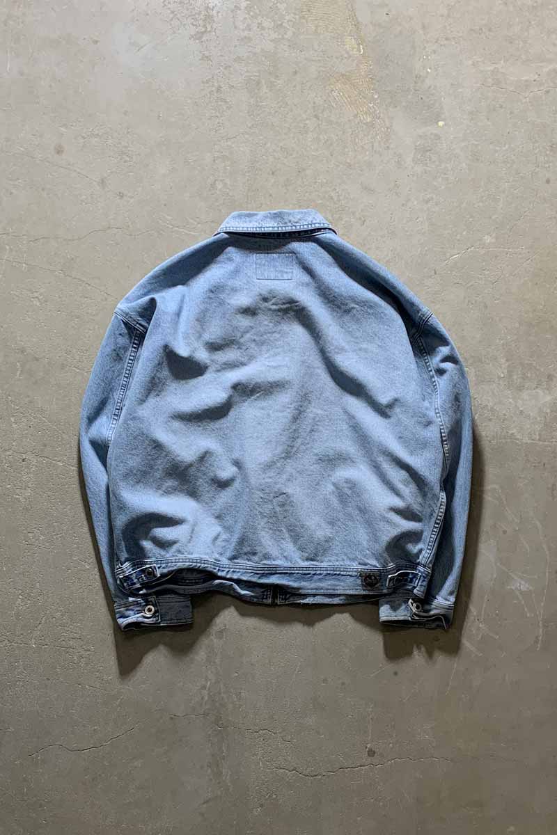 90'S SILVER TAB ZIP UP DENIM JACKET / LIGHT BLUE [SIZE: XL USED]