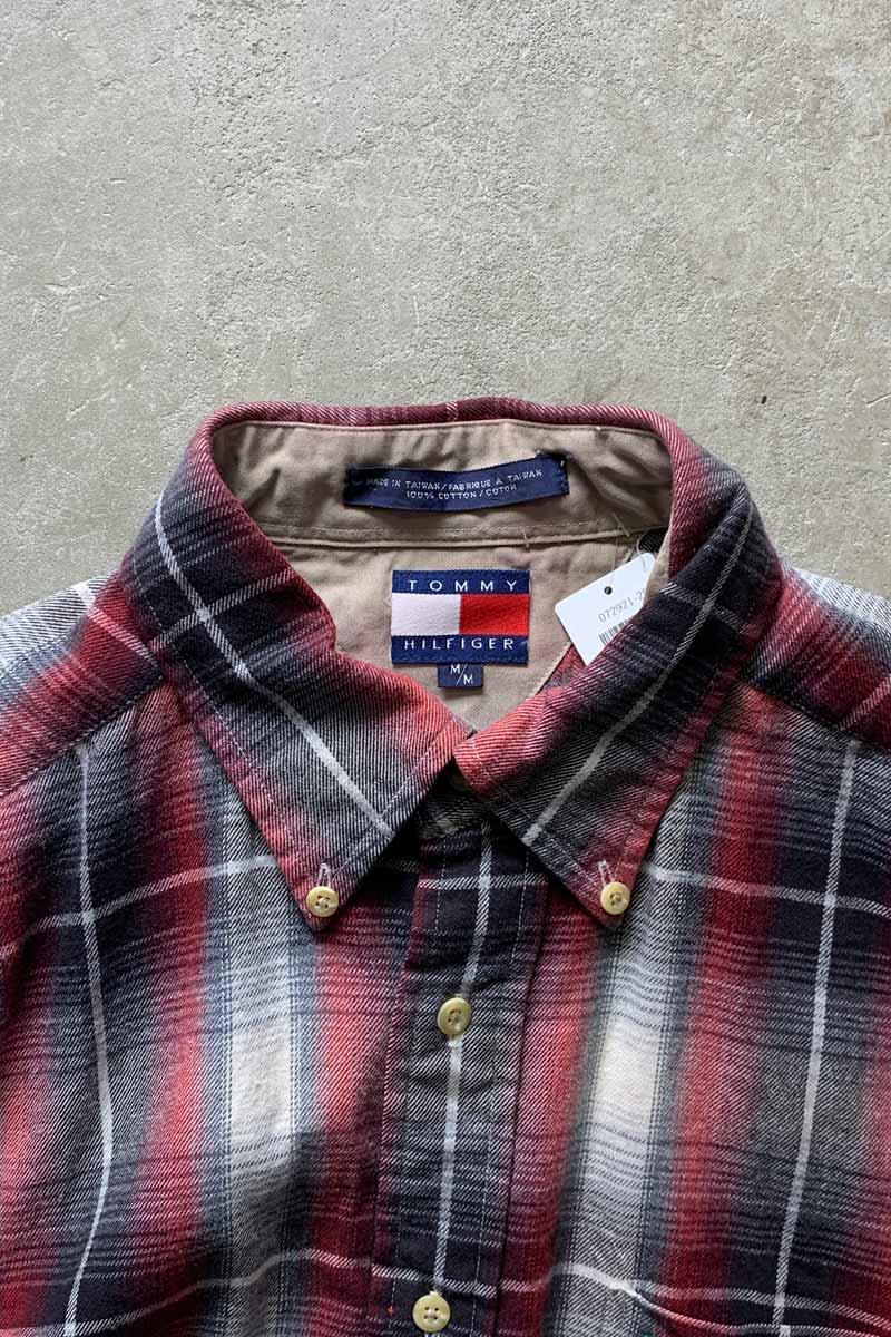 90'S L/S B.D COTTON CHECK SHIRT / MULTI [SIZE: M USED]
