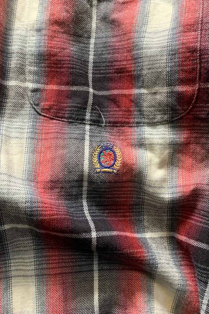 90'S L/S B.D COTTON CHECK SHIRT / MULTI [SIZE: M USED]
