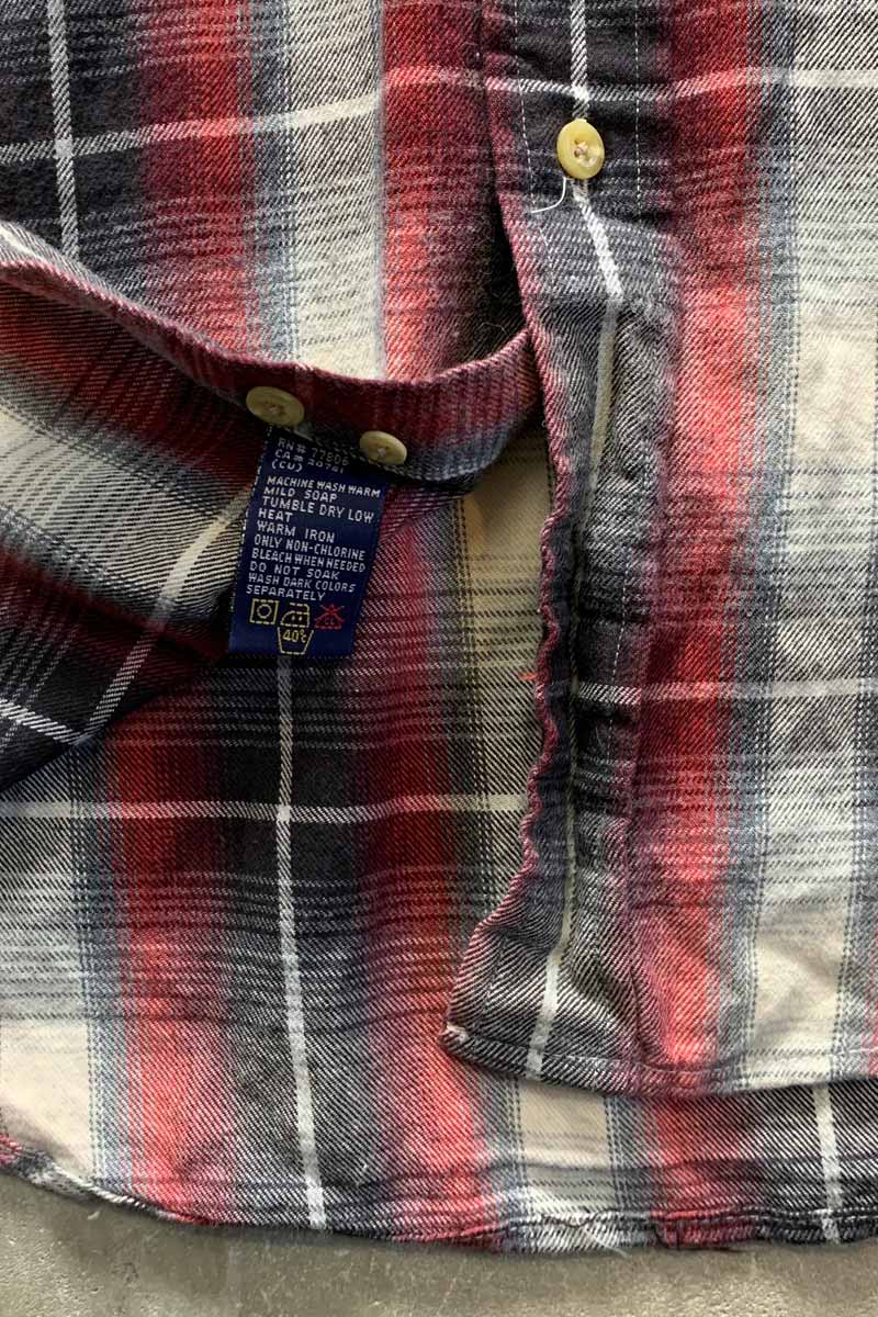 90'S L/S B.D COTTON CHECK SHIRT / MULTI [SIZE: M USED]