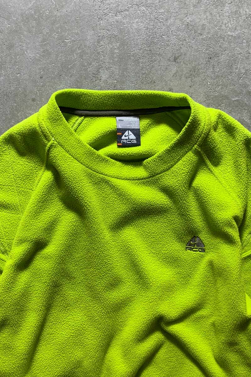 Y2K EARLY 00'S PULLOVER FLEECE / NEON [SIZE: L USED]