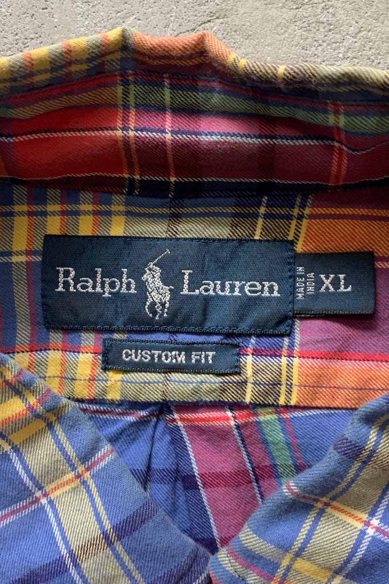 90'S L/S B.D CHECK SHIRT / MULTI [SIZE: XL USED]