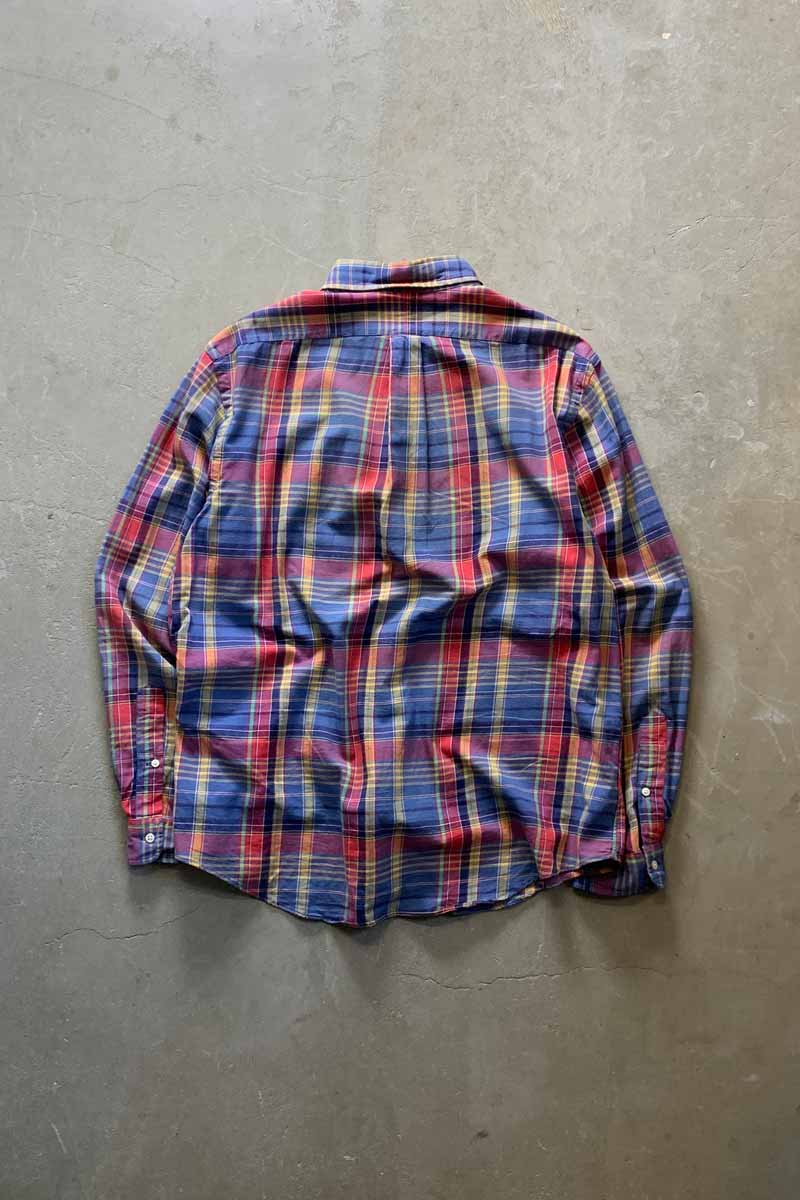 90'S L/S B.D CHECK SHIRT / MULTI [SIZE: XL USED]