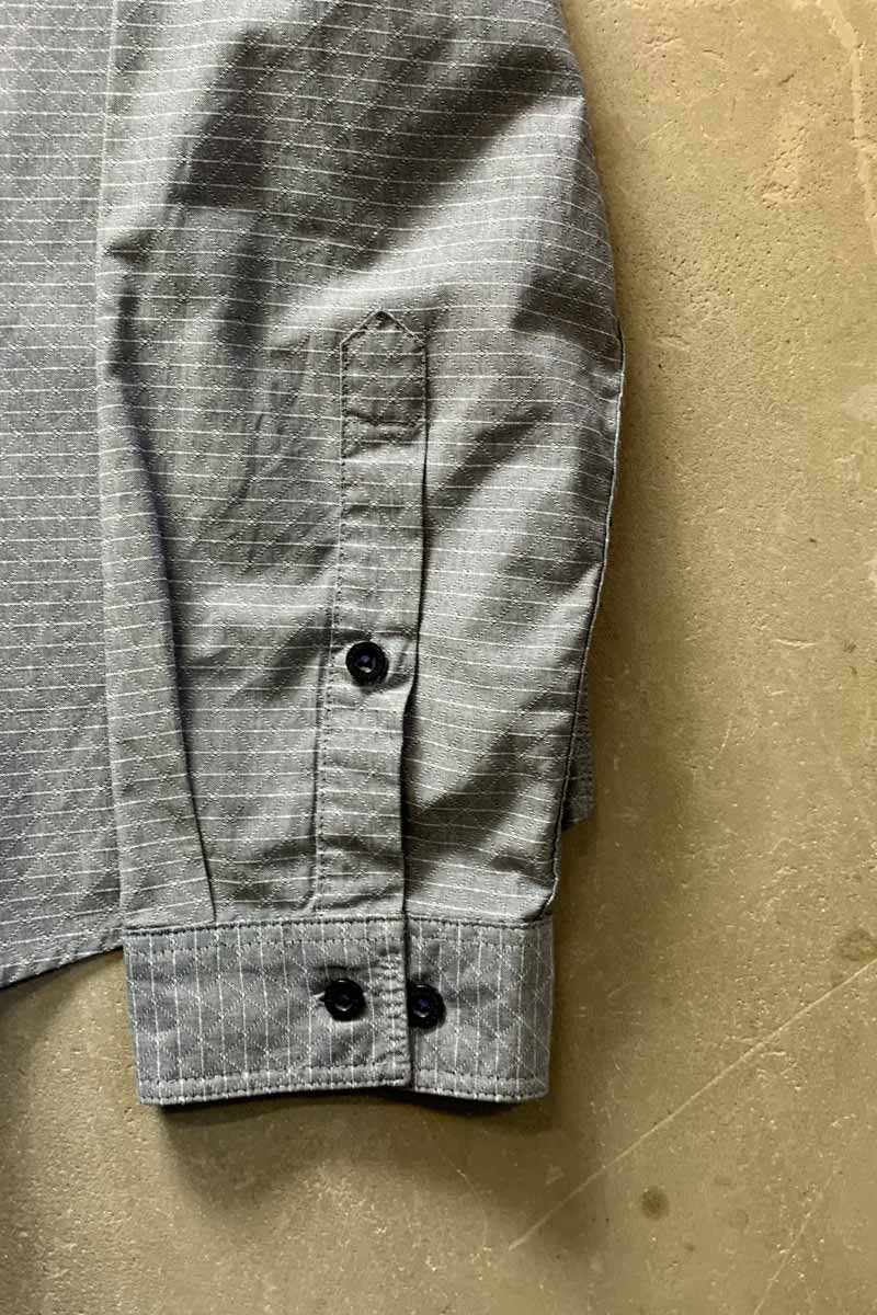 L/S GEOMETRIC PATTERN ORGANIC COTTON SHIRT / GRAY [SIZE: L USED]