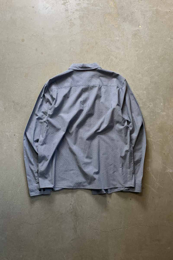 L/S GEOMETRIC PATTERN ORGANIC COTTON SHIRT / GRAY [SIZE: L USED]