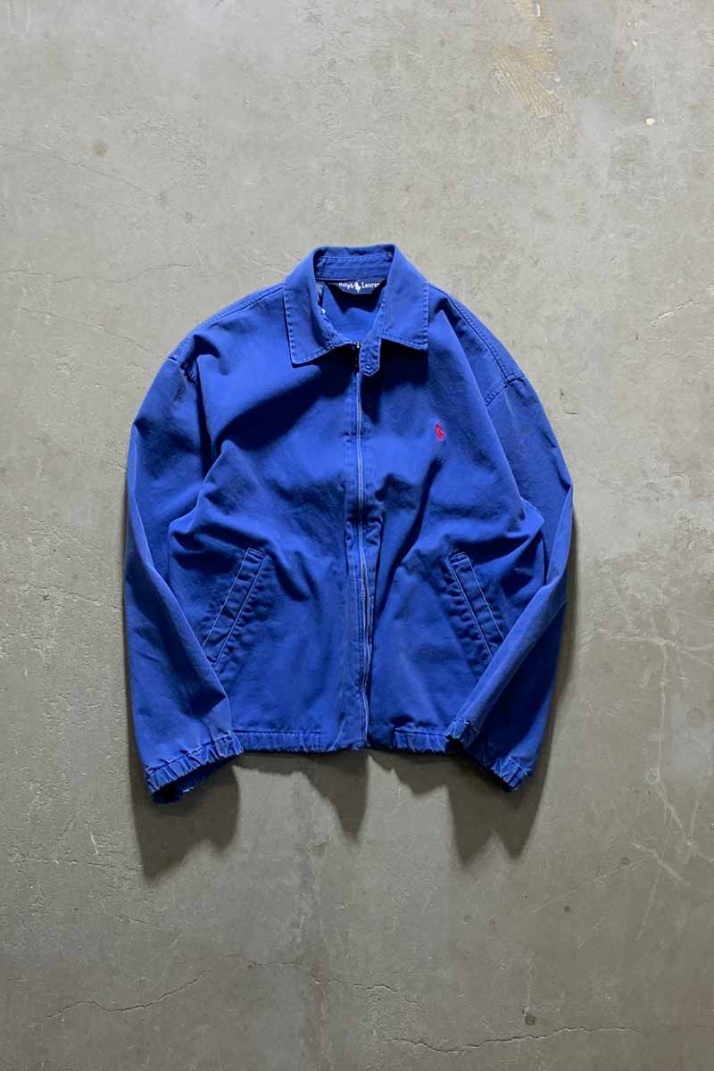 80-90s COTTON ZIP UP JACKET / BLUE [SIZE: S USED]