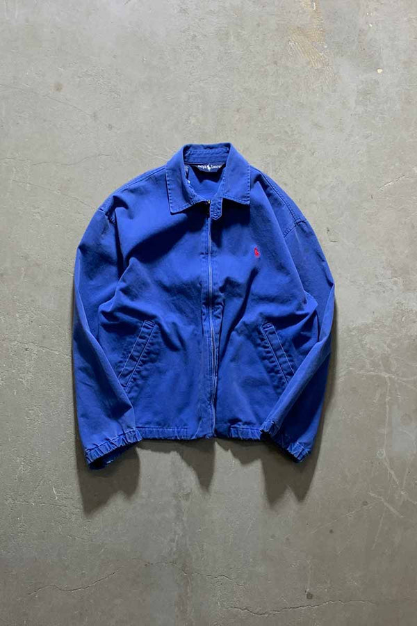80-90s COTTON ZIP UP JACKET / BLUE [SIZE: S USED]