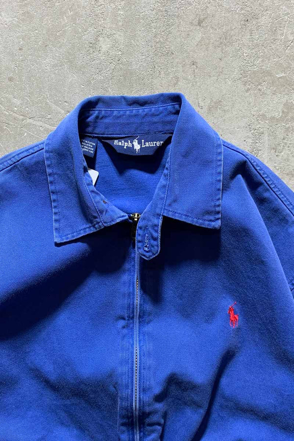 80-90s COTTON ZIP UP JACKET / BLUE [SIZE: S USED]
