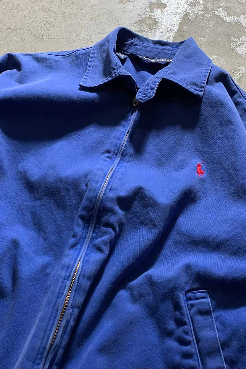 80-90s COTTON ZIP UP JACKET / BLUE [SIZE: S USED]