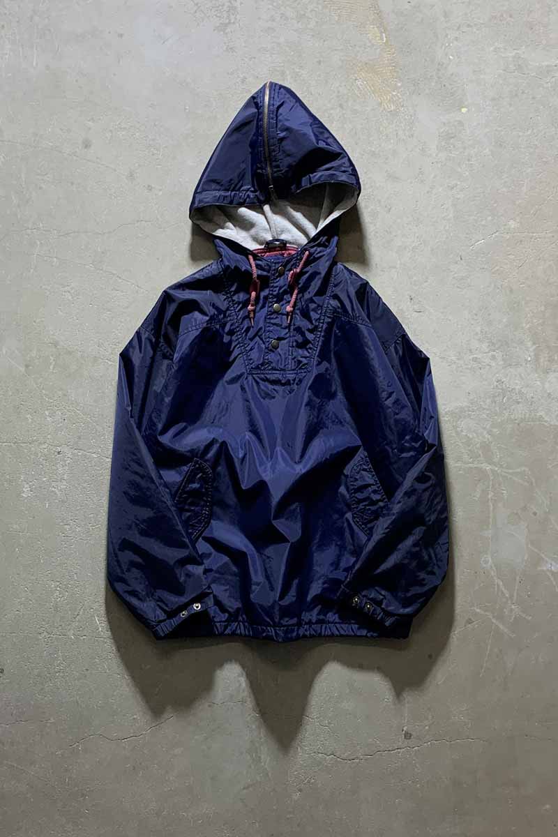 90s HALF-ZIP NYLON MOUNTAIN PARKA / NAVY [SIZE: S USED]