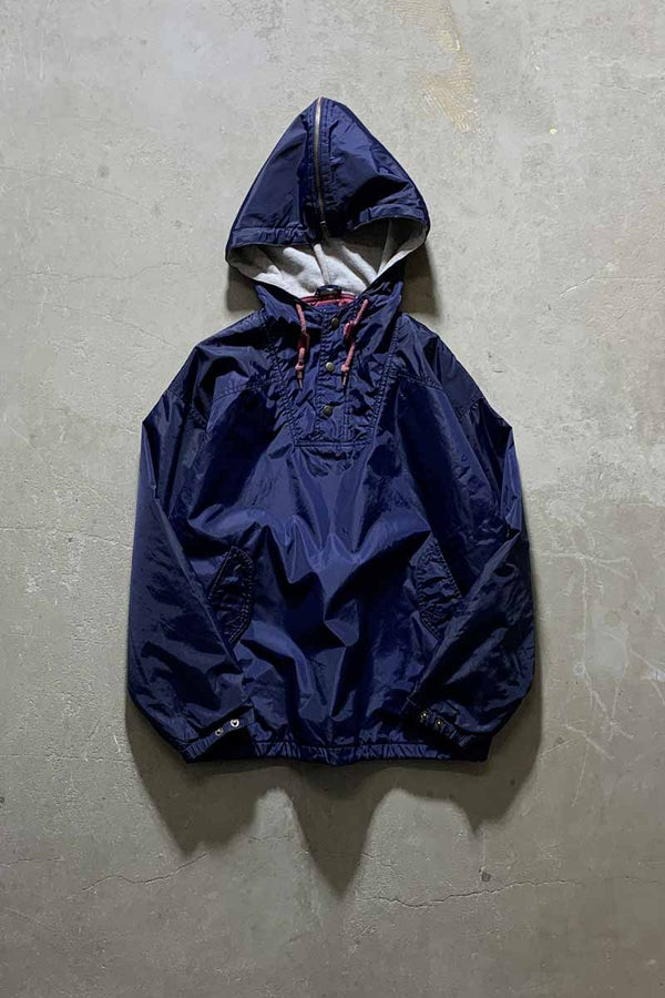 90s HALF-ZIP NYLON MOUNTAIN PARKA / NAVY [SIZE: S USED]