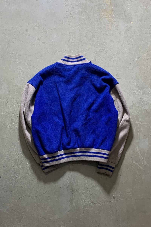 50-60'S BIG BLUE STAFF EMBROIDERY STADIUM JACKET / BLUE [SIZE: XL USED]