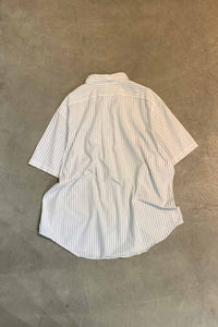 90'S S/S STRIPE CLASSIC FIT BOX SHIRT / WHITE / BLUE [SIZE: XL USED]